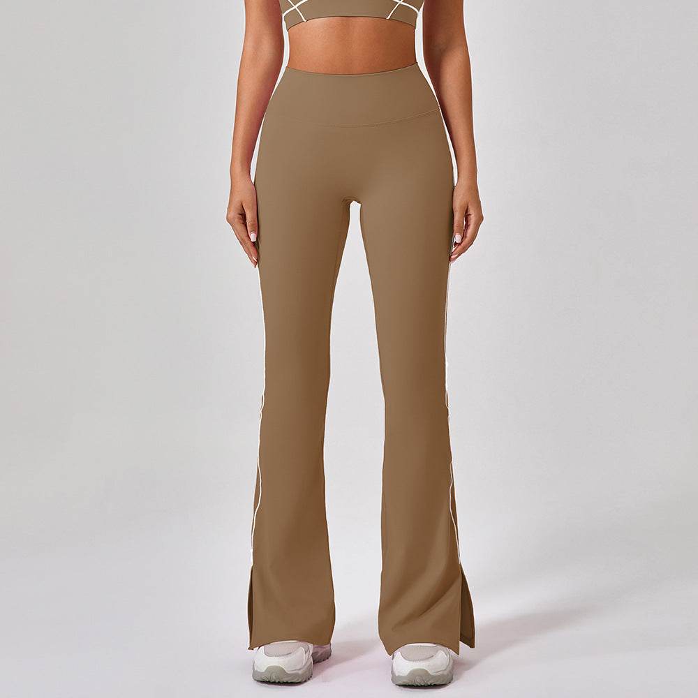 High Waist Nude Feel Hip Lifting Yoga Bell-Bottom Pants for Women – Workout & Tummy Control - Emprize360