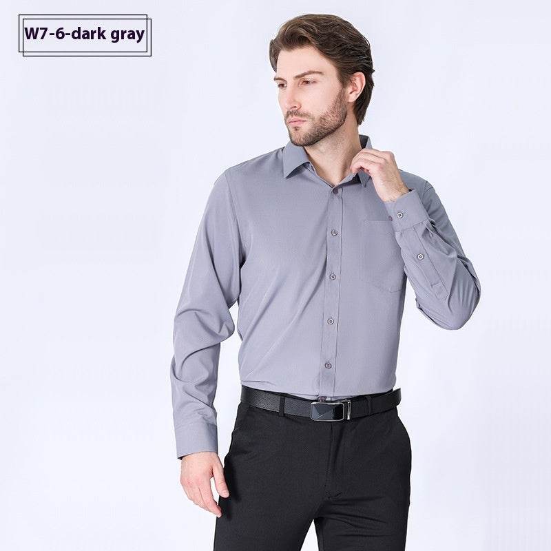 "Men's Long Sleeve Non-Iron Stretch Shirt – Minimalist Business Professional Style - EMPRIZE 360