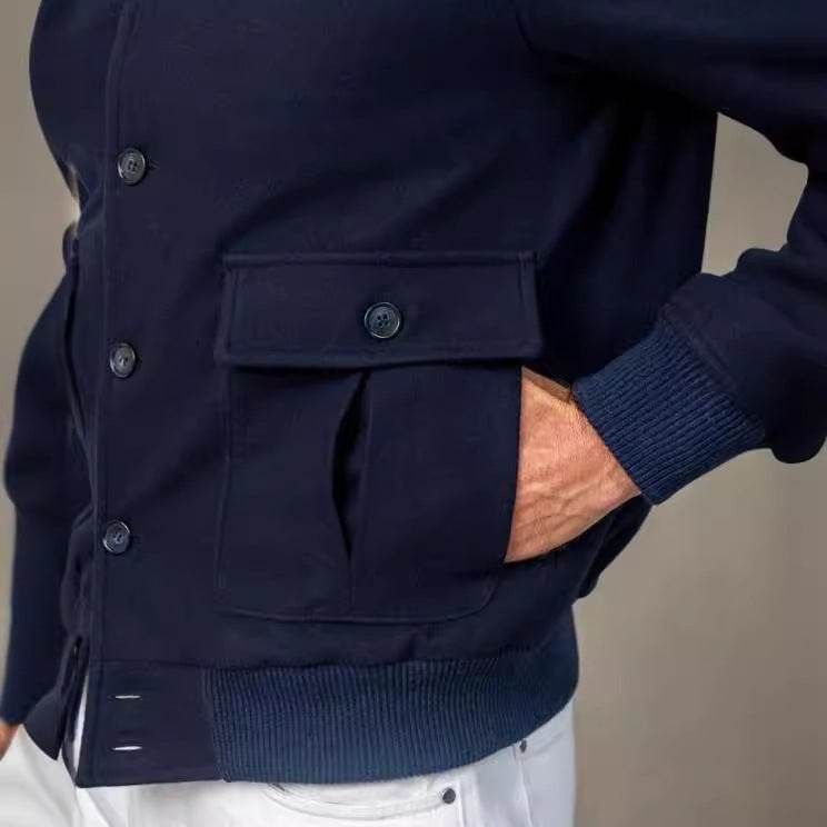 Men's Design Long Sleeve Stand Collar Top - Emprize360