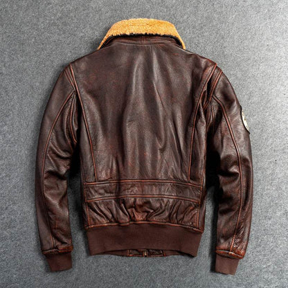 Men's Genuine Leather G1 First Layer Leather Motorcycle Jacket - Emprize360
