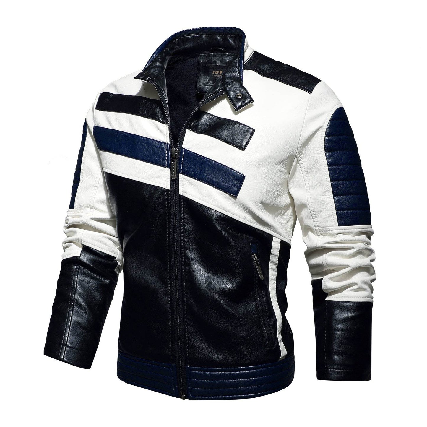 Mens Leather Jackets Motorcycle Stand Collar - Emprize360