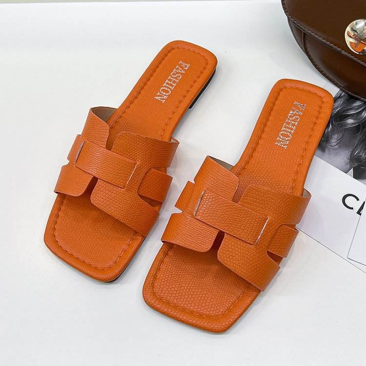 "Women's Fashion Leather Square-Toe Sandals - Stylish Outerwear Footwear" - EMPRIZE 360
