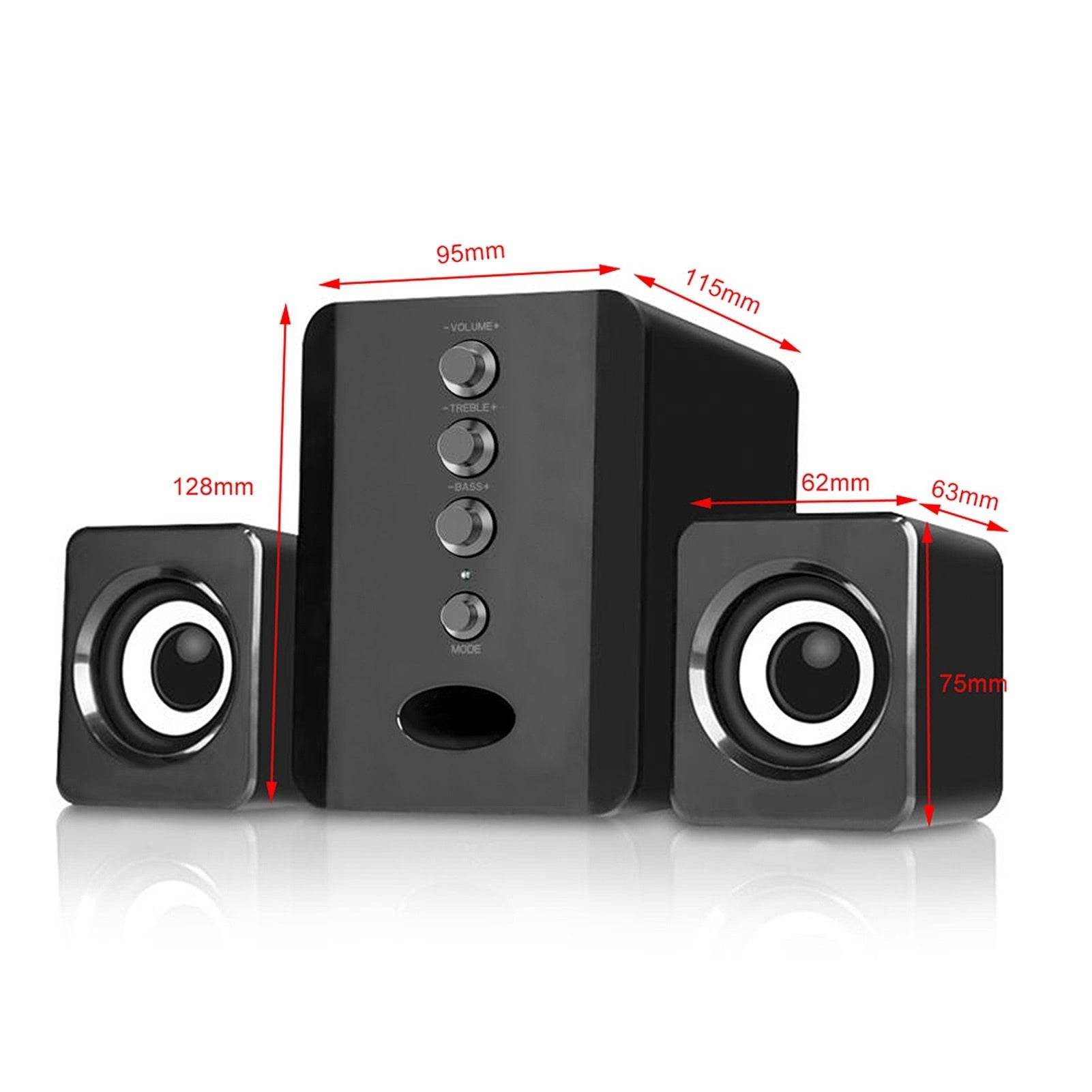 Portable USB-Powered Stereo Computer Speakers – Surround Sound for Laptop, Phone, Desktop, PC & TV – Sleek Black Design - Emprize360
