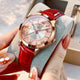 Red Leather Rose Gold