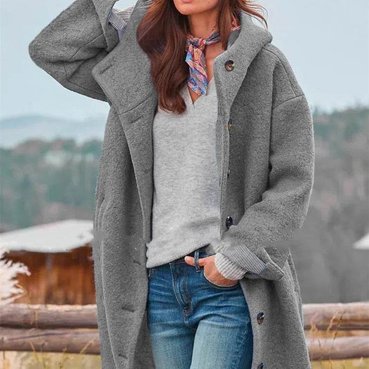Chic Women's Temperament Tweed Trench Coat - Thickened & Medium-Length - Emprize360