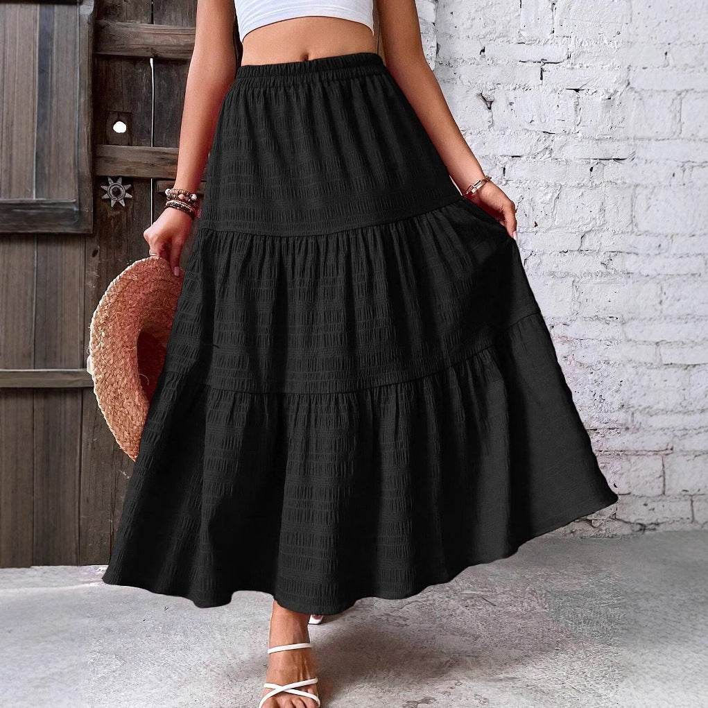 Women's Mid-Length Pleated Casual Skirt – Chic and Comfortable - Emprize360
