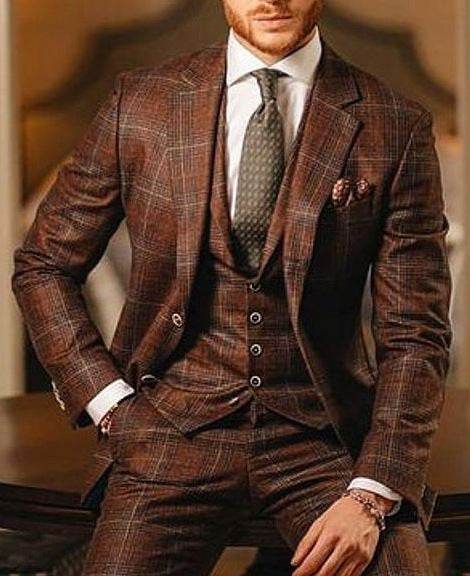 Men's Single Row Two Button Plaid Blazer - Emprize360