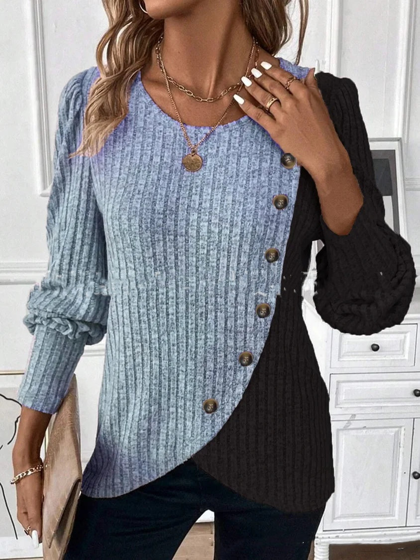 New Women's Long Sleeve round Neck T-shirt