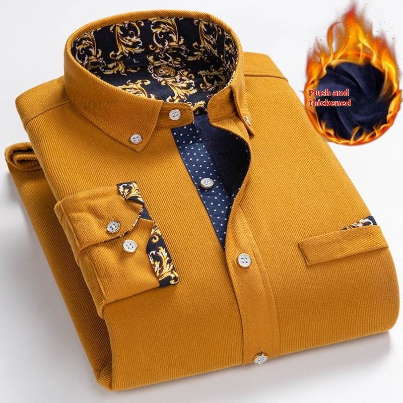 Men's Winter Corduroy Fleece Shirt – Warm and Comfortable - Emprize360