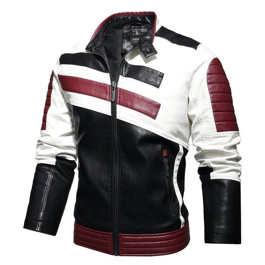 Mens Leather Jackets Motorcycle Stand Collar - Emprize360