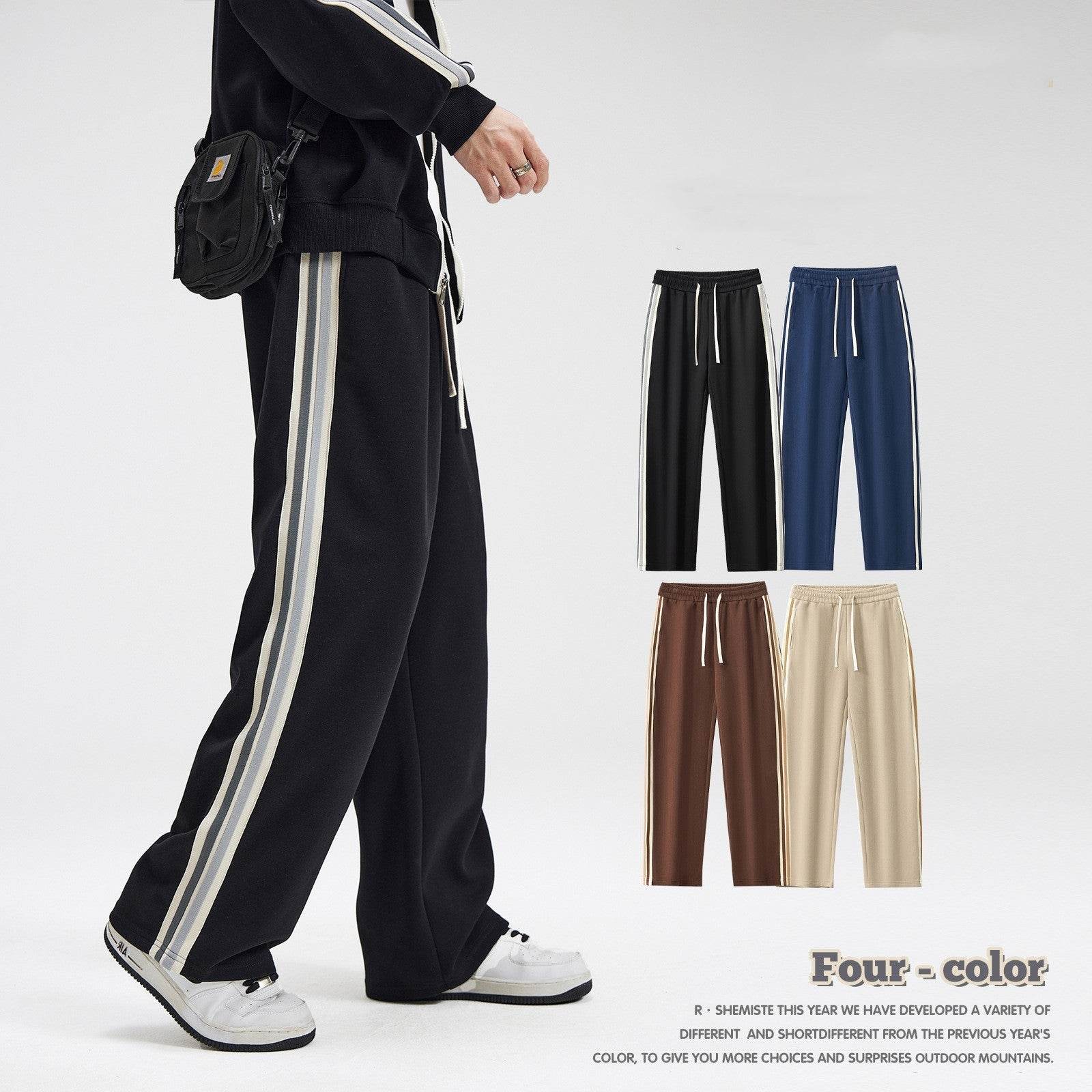 Drawstring Leisure Straight-leg Wide-leg Pants Male - Emprize360