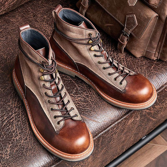 Motorcycle Leather Boots Men's Genuine Leather England Style - Emprize360