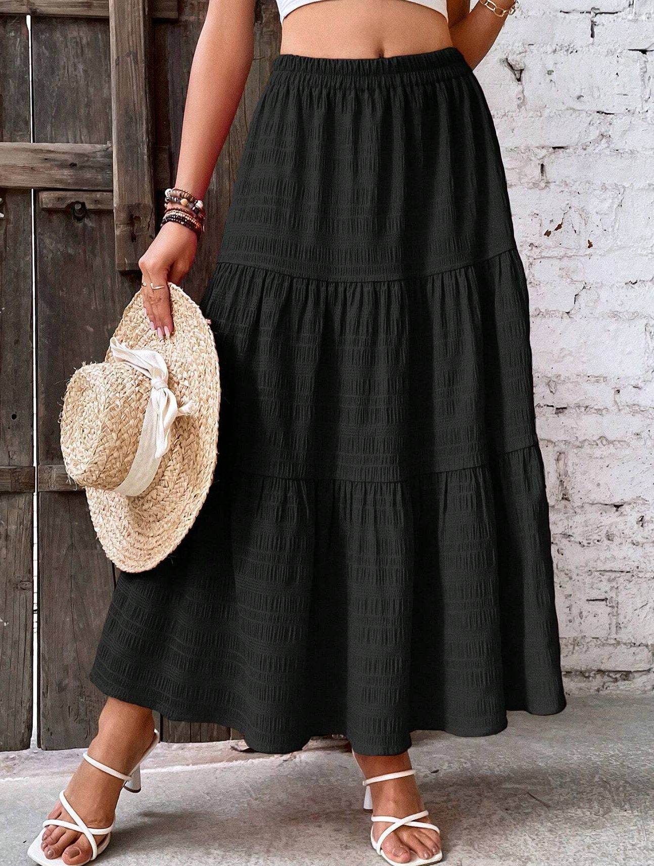 Women's Mid-Length Pleated Casual Skirt – Chic and Comfortable - Emprize360