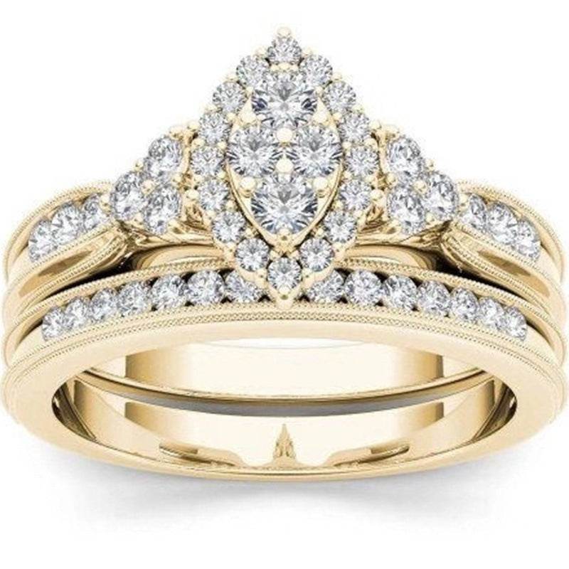 Stylish 18K Gold Micro-Set Zircon Matching Rings for Men & Women – Elegant Couple Jewelry - Emprize360