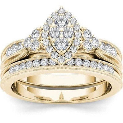 Stylish 18K Gold Micro-Set Zircon Matching Rings for Men & Women – Elegant Couple Jewelry - Emprize360