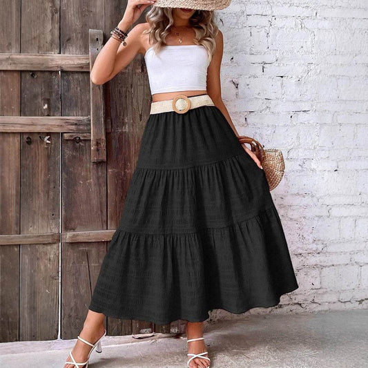Women's Mid-Length Pleated Casual Skirt – Chic and Comfortable - Emprize360