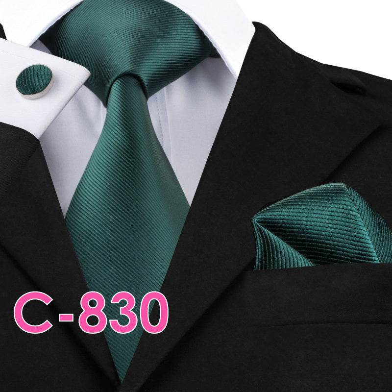 Solid Silk Mens Ties Neck Tie Set For Men Suits Tie Handker - Emprize360