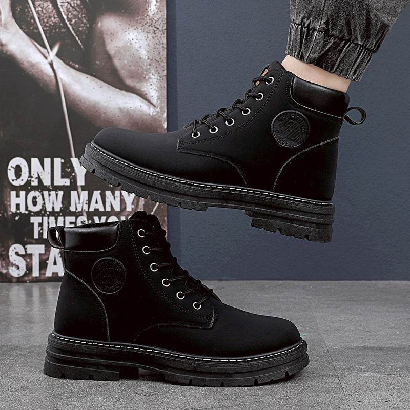 Mens Winter Boots Chunky Mid Heel Shoes Fashion Ankle Boots - Emprize360