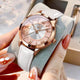 White Leather Rose Gold