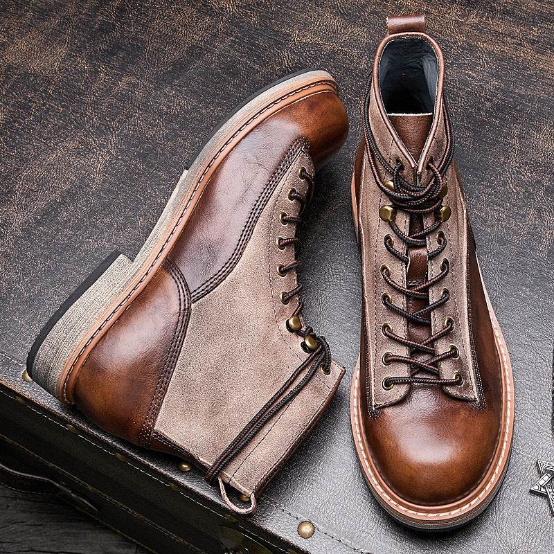 Motorcycle Leather Boots Men's Genuine Leather England Style - Emprize360