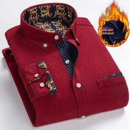 Men's Winter Corduroy Fleece Shirt – Warm and Comfortable - Emprize360