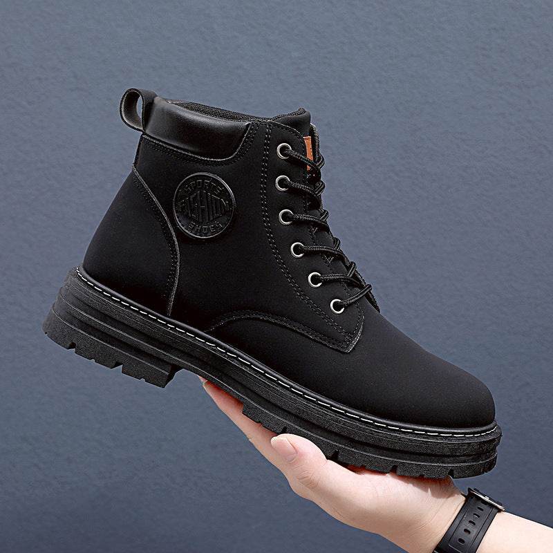 Mens Winter Boots Chunky Mid Heel Shoes Fashion Ankle Boots - Emprize360