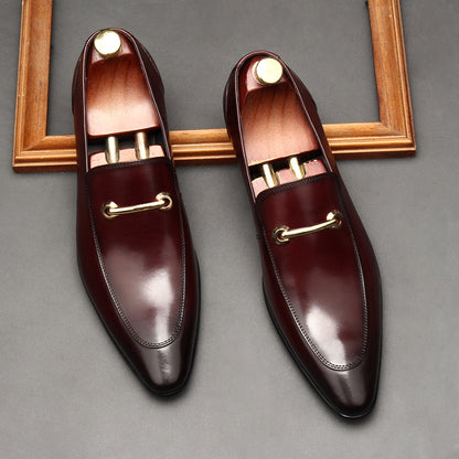 Casual Leather Shoes Men's Pointed Toe