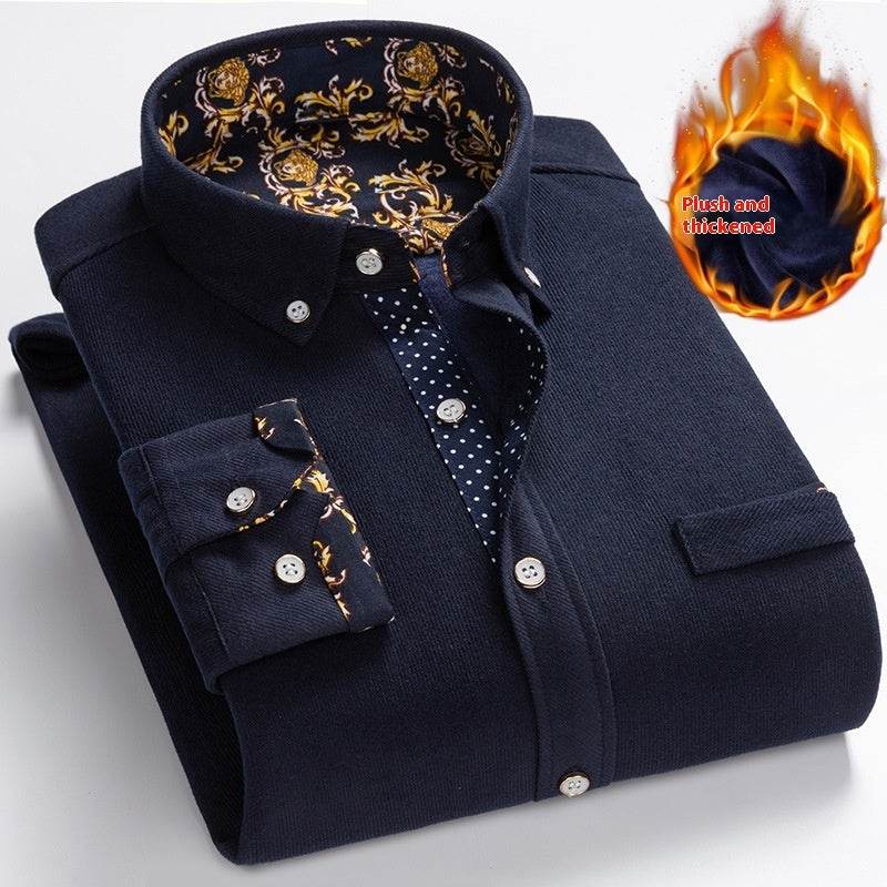 Men's Winter Corduroy Fleece Shirt – Warm and Comfortable - Emprize360