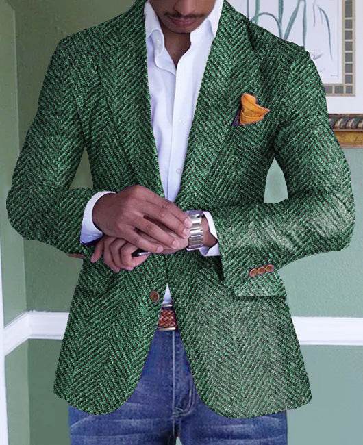 Men's Single Row Two Button Plaid Blazer - Emprize360