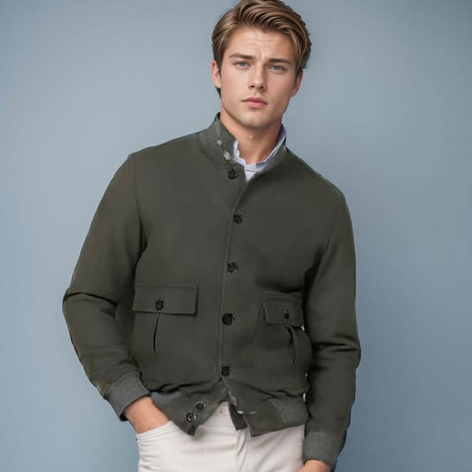 Men's Design Long Sleeve Stand Collar Top - Emprize360