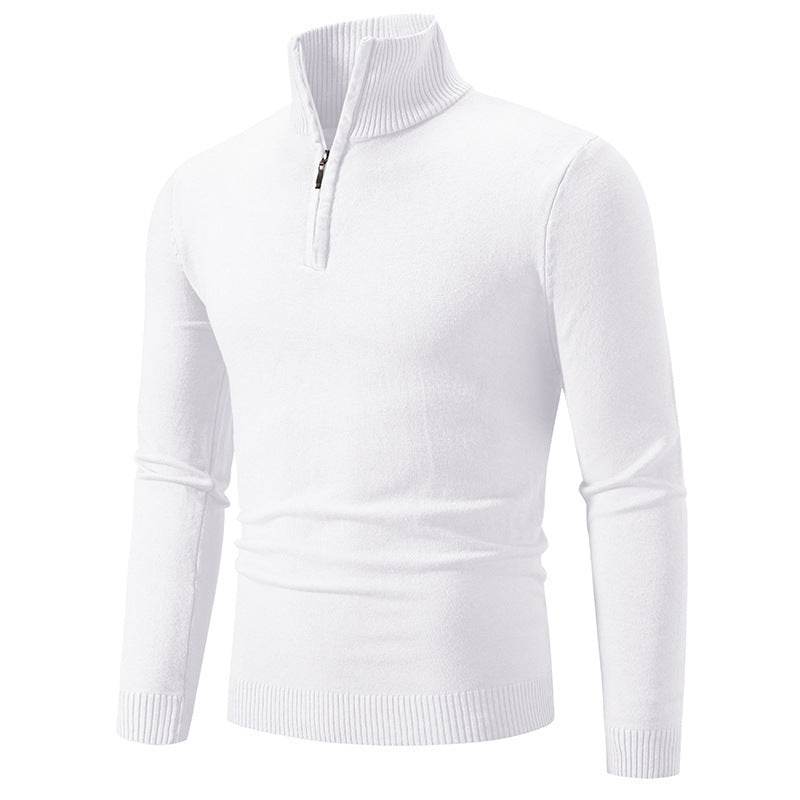 Men's Zip-Up Turtleneck Pullover Sweater – Stylish Long-Sleeve Knit for Cozy Comfort - Emprize360