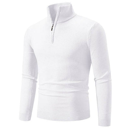 Men's Zip-Up Turtleneck Pullover Sweater – Stylish Long-Sleeve Knit for Cozy Comfort - Emprize360