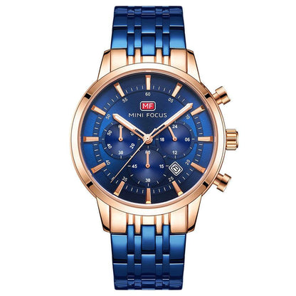 Waterproof steel band large dial luminous quartz watch - Emprize360