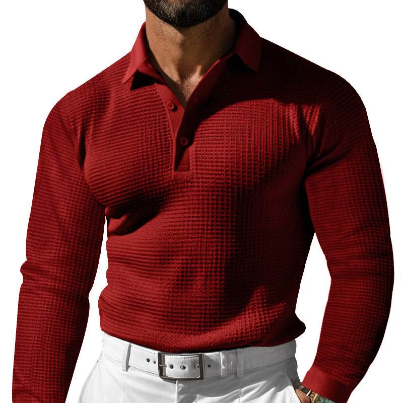 Long Sleeve Lapel Button Casual T-Shirt – Relaxed Vacation Style - Emprize360
