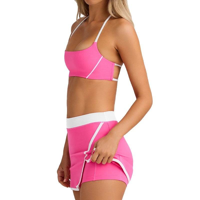 Sports Bra Skirt Set for Running, Fitness, and Outdoor Workouts - Emprize360