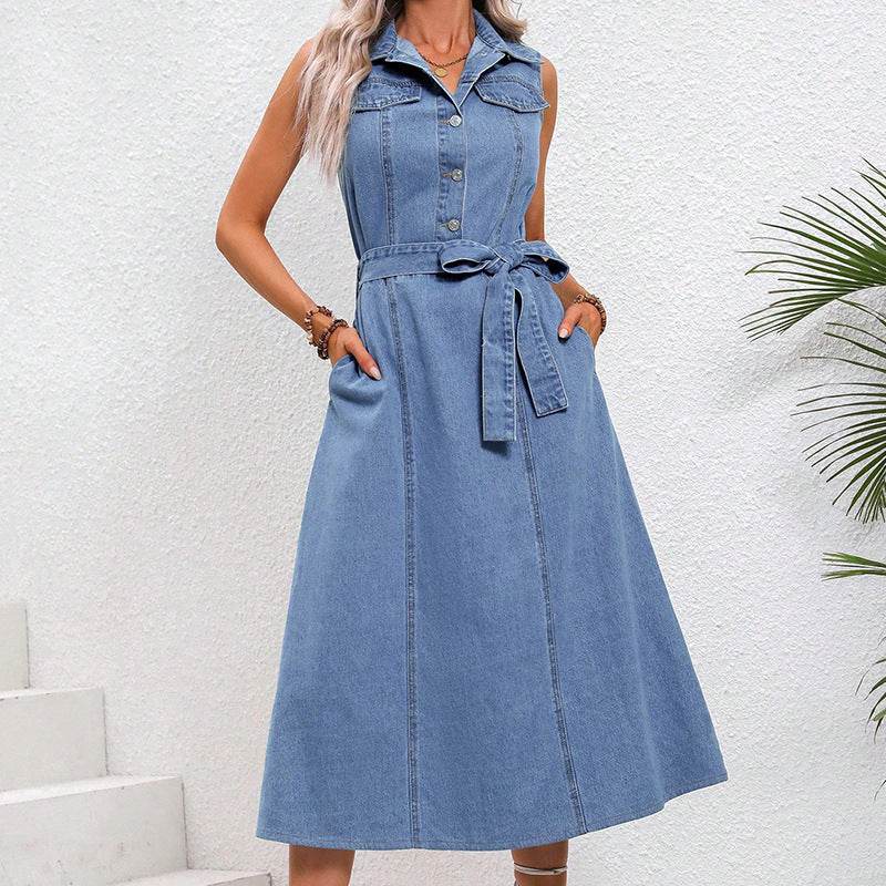 Women's Clothing Retro Waist-controlled Slimming Denim Dress - Emprize360