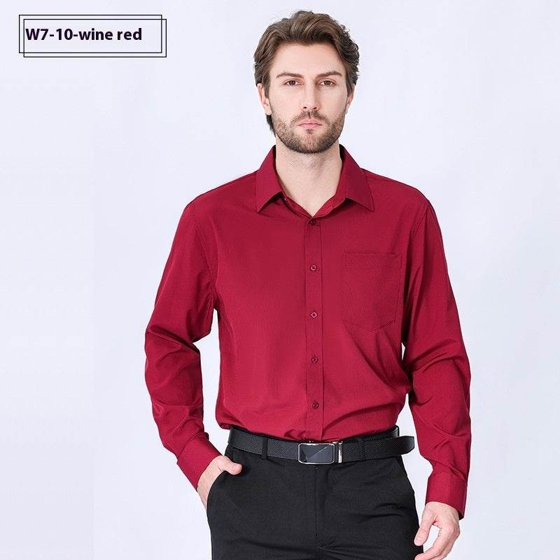 "Men's Long Sleeve Non-Iron Stretch Shirt – Minimalist Business Professional Style - EMPRIZE 360
