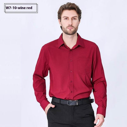 "Men's Long Sleeve Non-Iron Stretch Shirt – Minimalist Business Professional Style - EMPRIZE 360