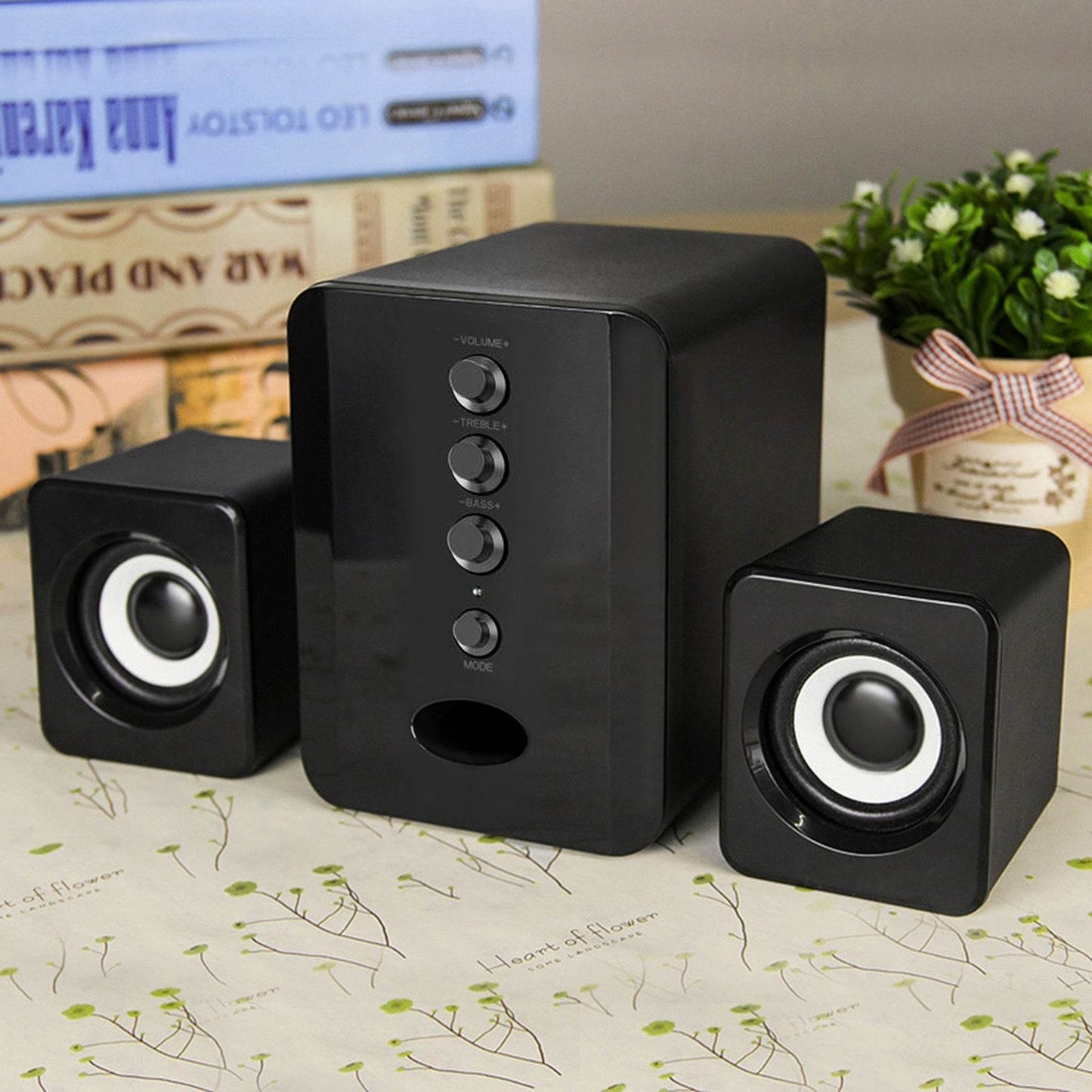 Portable USB-Powered Stereo Computer Speakers – Surround Sound for Laptop, Phone, Desktop, PC & TV – Sleek Black Design - Emprize360