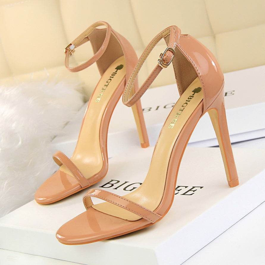 Summer Fashion High-heeled Patent Leather Sandals - Emprize360