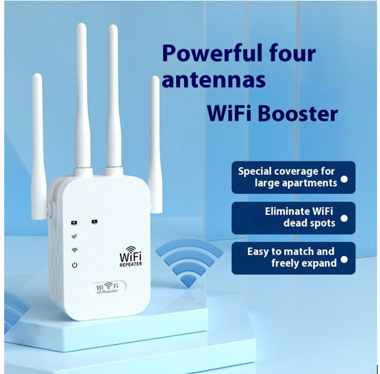 Four-antenna Home Wall-through Wireless Network 300m Signal Enhancer