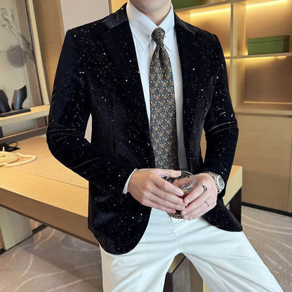 Men's Slim-Fit Fashion Bronzing Stage Suit Jacket - Emprize360
