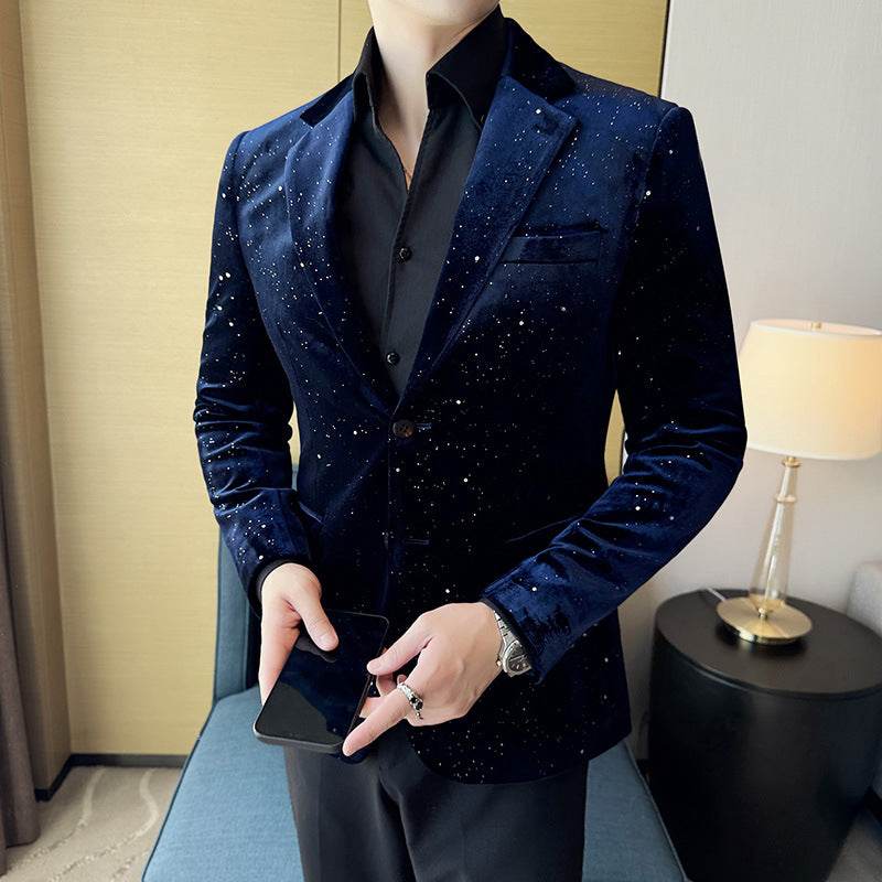 Men's Slim-Fit Fashion Bronzing Stage Suit Jacket - Emprize360