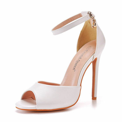 Women's Round-Toe Stiletto Heel Sandals – Low-Cut Design for Elegant Style - Emprize360