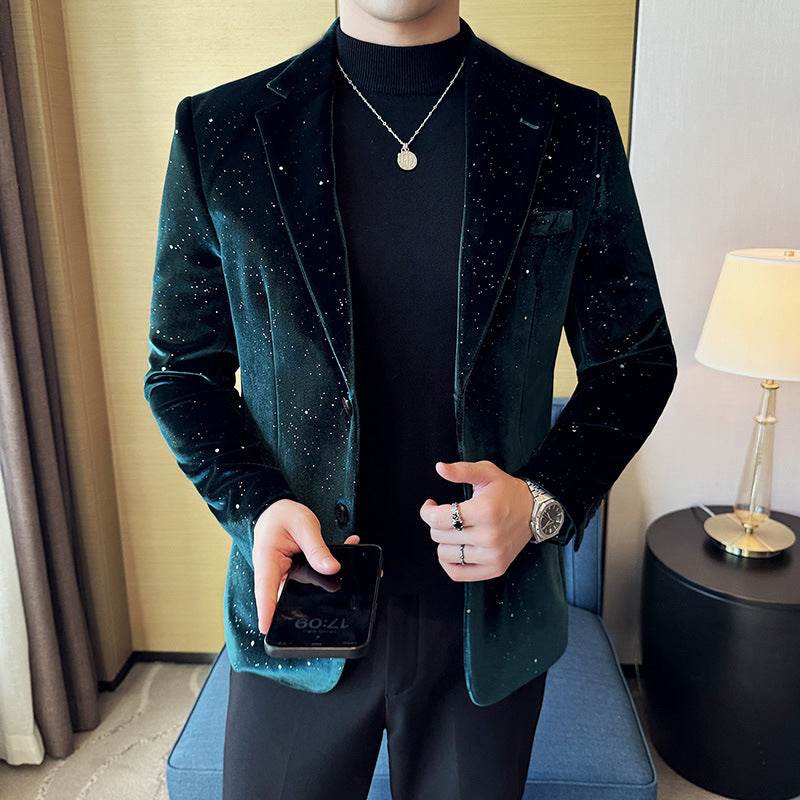 Men's Slim-Fit Fashion Bronzing Stage Suit Jacket - Emprize360