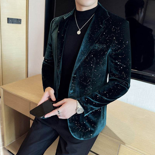 Men's Slim-Fit Fashion Bronzing Stage Suit Jacket - Emprize360