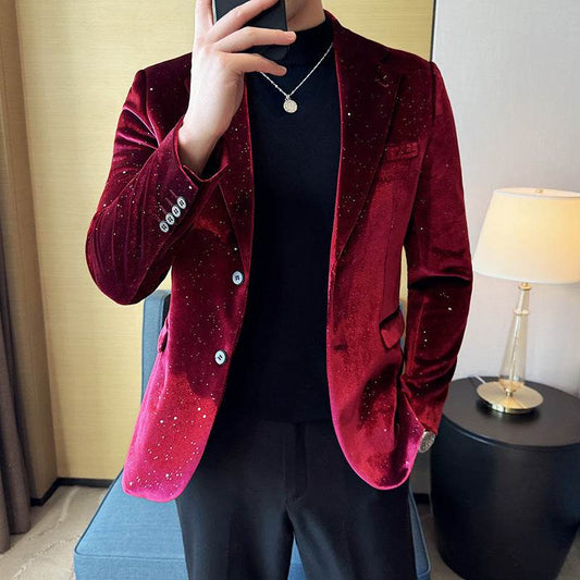 Men's Slim-Fit Fashion Bronzing Stage Suit Jacket - Emprize360