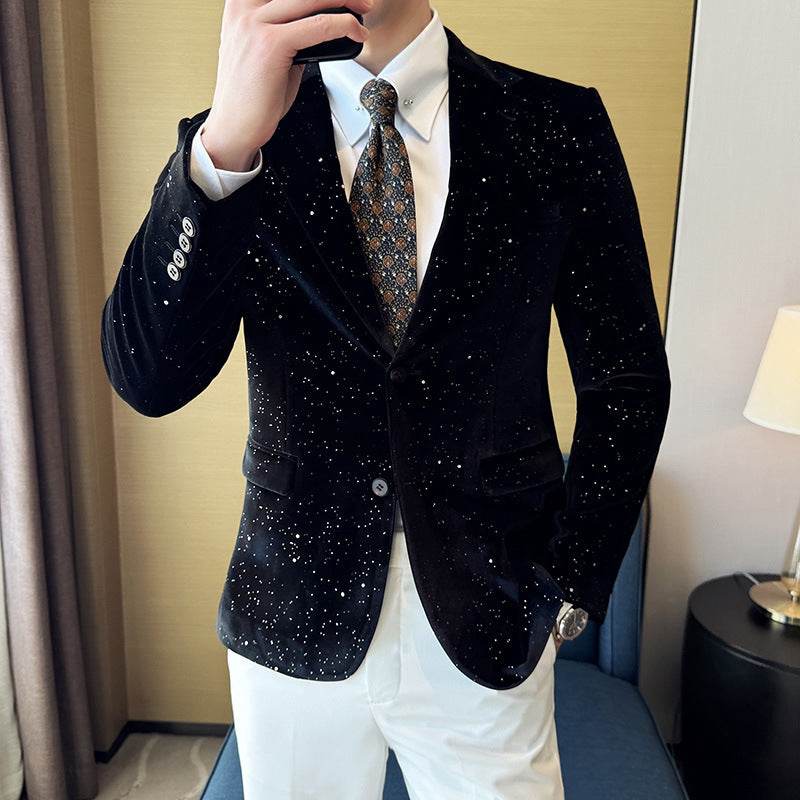 Men's Slim-Fit Fashion Bronzing Stage Suit Jacket - Emprize360