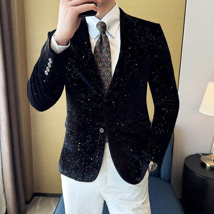 Men's Slim-Fit Fashion Bronzing Stage Suit Jacket - Emprize360