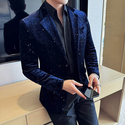 Men's Slim-Fit Fashion Bronzing Stage Suit Jacket - Emprize360